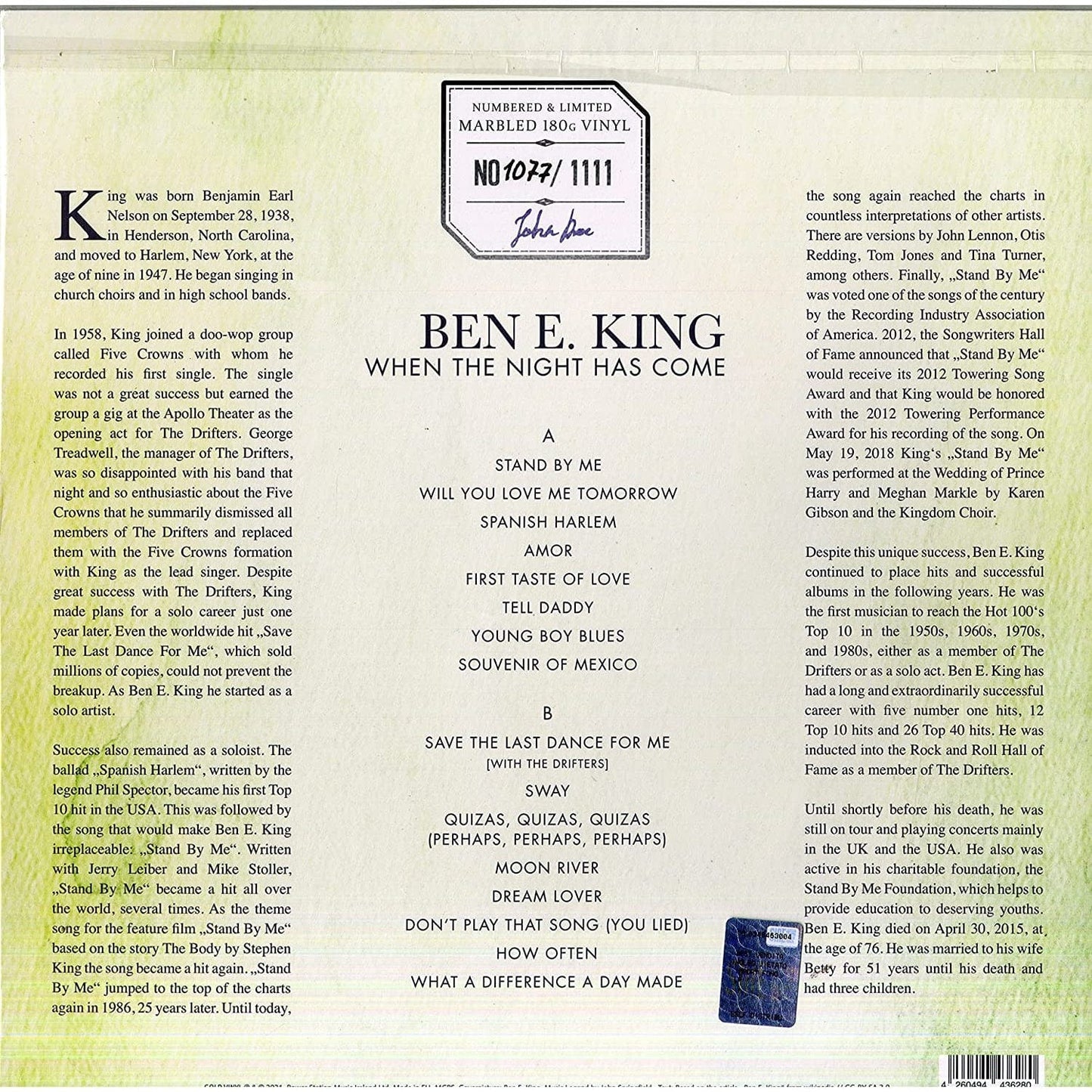 When The Night Has Come  [VINYL]- Ben E. King [VINYL]